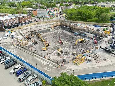 Construction site of the future Cesira-Parisotto station (Lacordaire) in June 2025